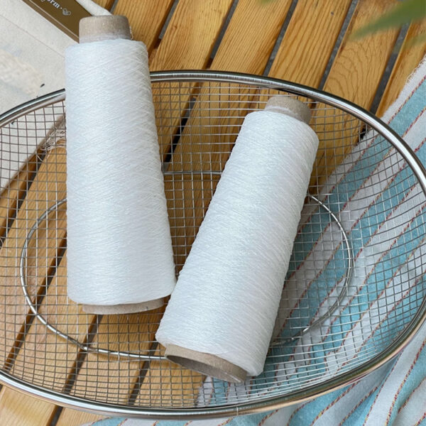 Shiny silver and gold yarn woven INS thread