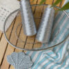 Shiny silver and gold yarn woven INS thread